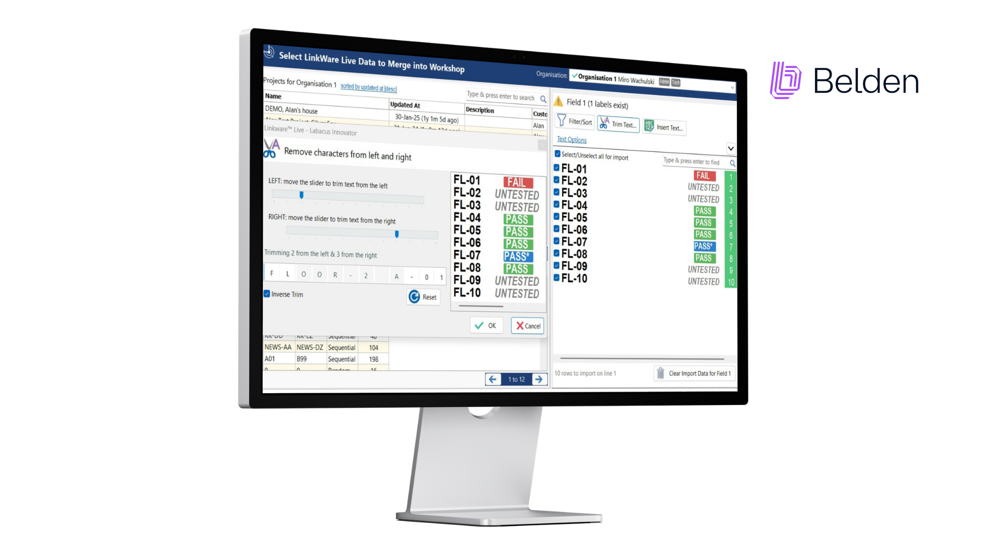 Downloading Fluke LinkWare Live Data into LabelFlex